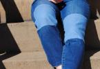 Как красиво сделать заплатку на джинсах между ног, на коленке, попе, выше колена своими руками вручную и на машинке, приклеить утюгом: инструкция